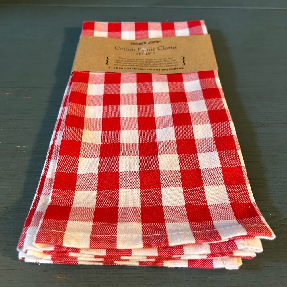 Trader Joe's Red and White Checkered Cotton Napkins